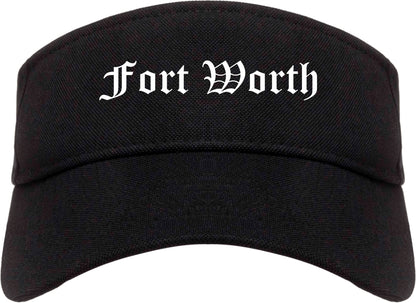 Fort Worth Texas TX Old English Mens Visor Cap Hat Black