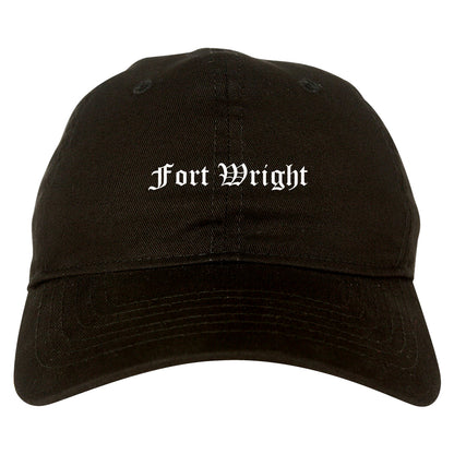 Fort Wright Kentucky KY Old English Mens Dad Hat Baseball Cap Black