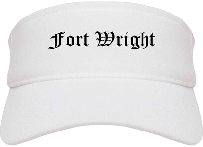 Fort Wright Kentucky KY Old English Mens Visor Cap Hat White