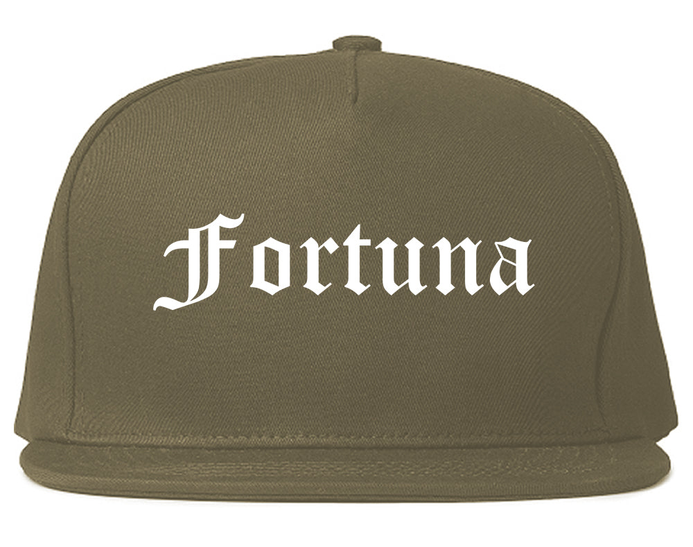 Fortuna California CA Old English Mens Snapback Hat Grey