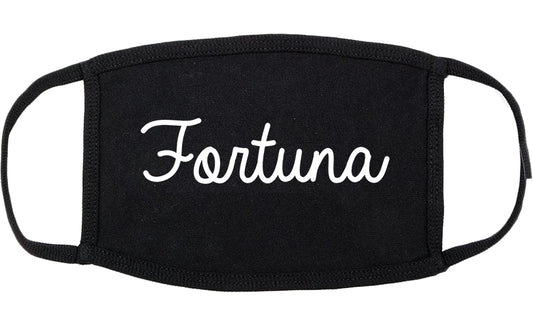 Fortuna California CA Script Cotton Face Mask Black