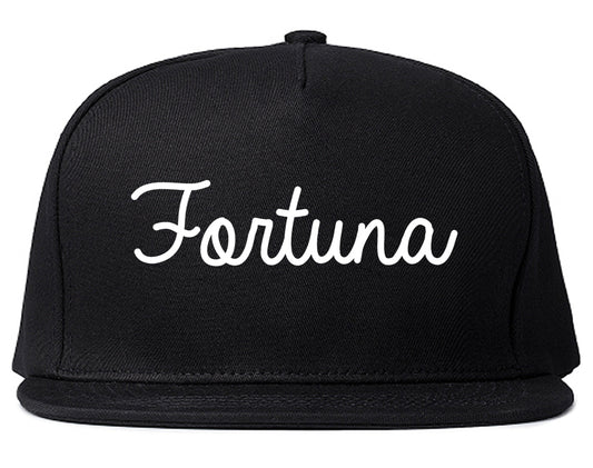 Fortuna California CA Script Mens Snapback Hat Black