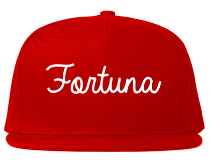Fortuna California CA Script Mens Snapback Hat Red