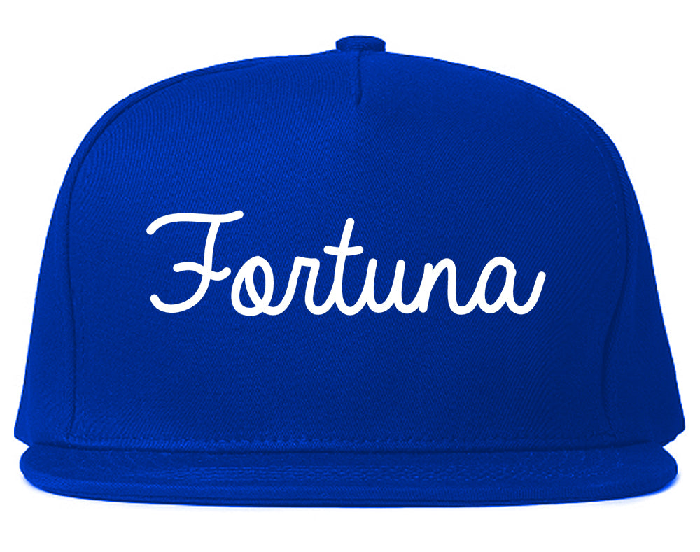 Fortuna California CA Script Mens Snapback Hat Royal Blue