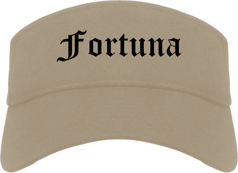Fortuna California CA Old English Mens Visor Cap Hat Khaki