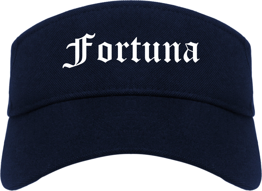 Fortuna California CA Old English Mens Visor Cap Hat Navy Blue
