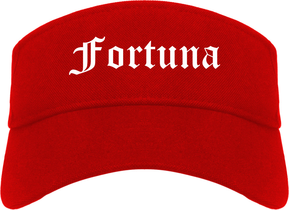 Fortuna California CA Old English Mens Visor Cap Hat Red