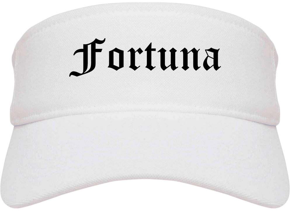 Fortuna California CA Old English Mens Visor Cap Hat White