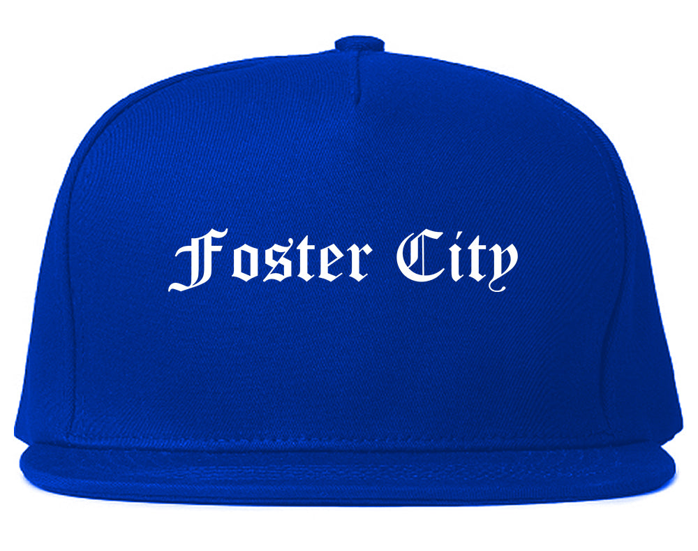 Foster City California CA Old English Mens Snapback Hat Royal Blue
