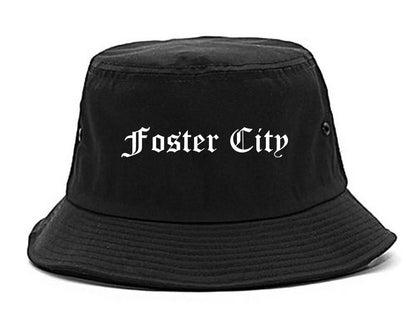 Foster City California CA Old English Mens Bucket Hat Black