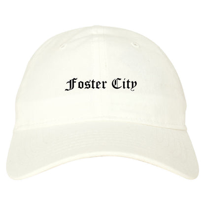 Foster City California CA Old English Mens Dad Hat Baseball Cap White