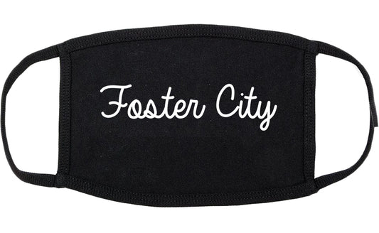 Foster City California CA Script Cotton Face Mask Black