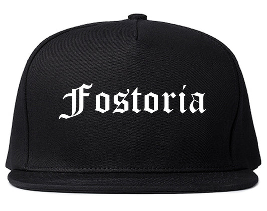 Fostoria Ohio OH Old English Mens Snapback Hat Black