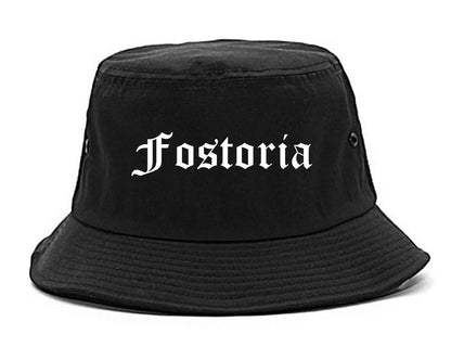 Fostoria Ohio OH Old English Mens Bucket Hat Black