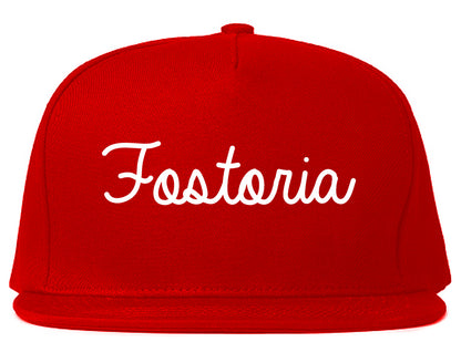 Fostoria Ohio OH Script Mens Snapback Hat Red