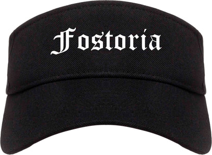 Fostoria Ohio OH Old English Mens Visor Cap Hat Black