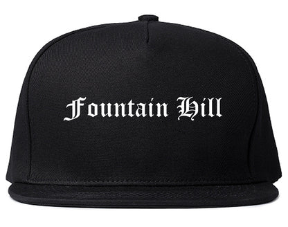 Fountain Hill Pennsylvania PA Old English Mens Snapback Hat Black
