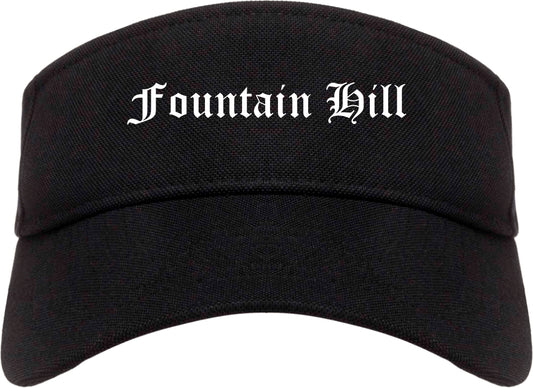 Fountain Hill Pennsylvania PA Old English Mens Visor Cap Hat Black