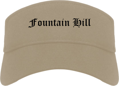 Fountain Hill Pennsylvania PA Old English Mens Visor Cap Hat Khaki