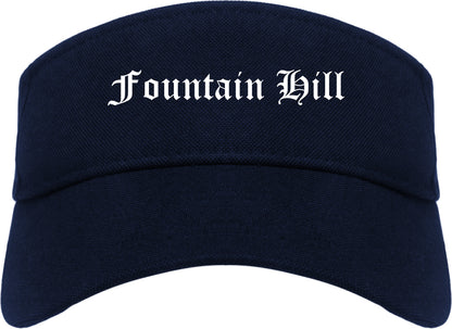 Fountain Hill Pennsylvania PA Old English Mens Visor Cap Hat Navy Blue