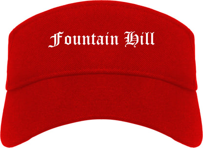 Fountain Hill Pennsylvania PA Old English Mens Visor Cap Hat Red