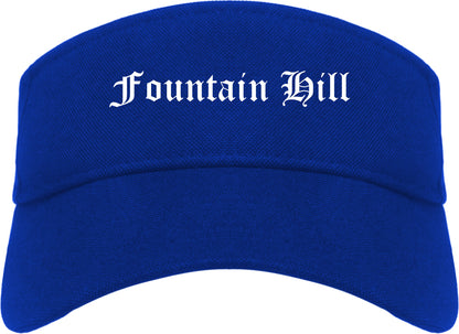 Fountain Hill Pennsylvania PA Old English Mens Visor Cap Hat Royal Blue