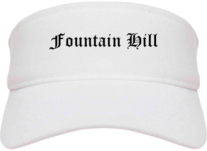 Fountain Hill Pennsylvania PA Old English Mens Visor Cap Hat White