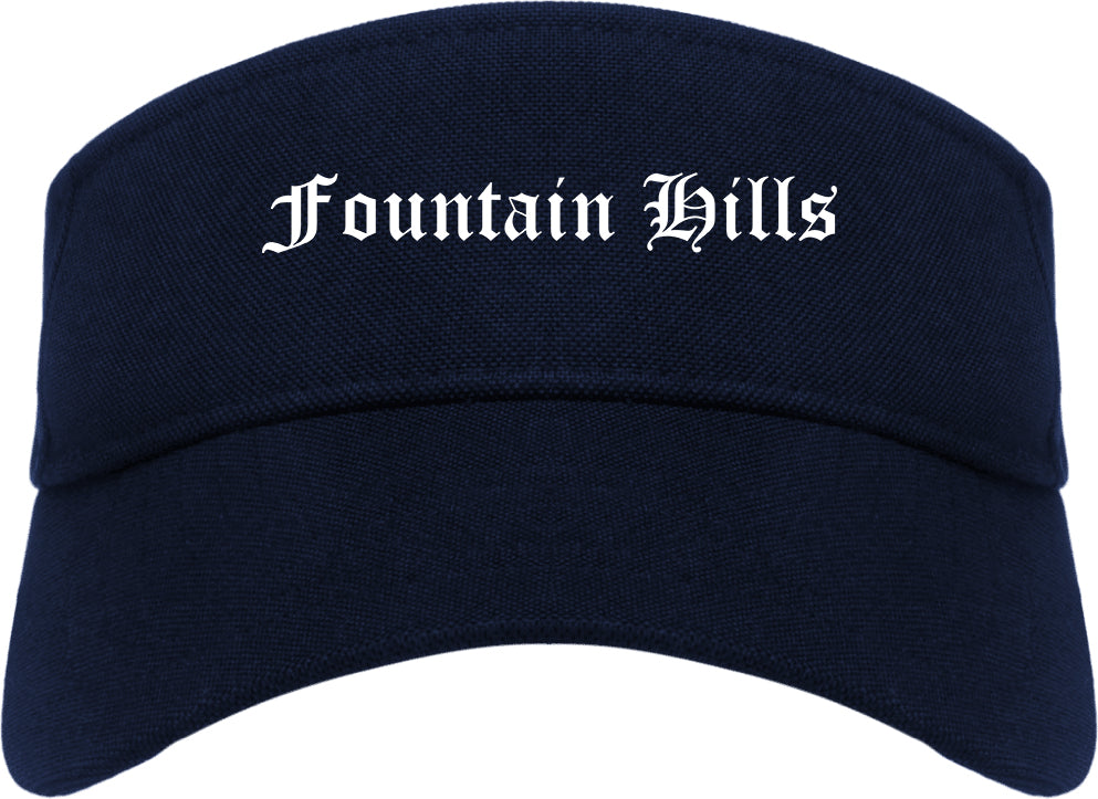 Fountain Hills Arizona AZ Old English Mens Visor Cap Hat Navy Blue