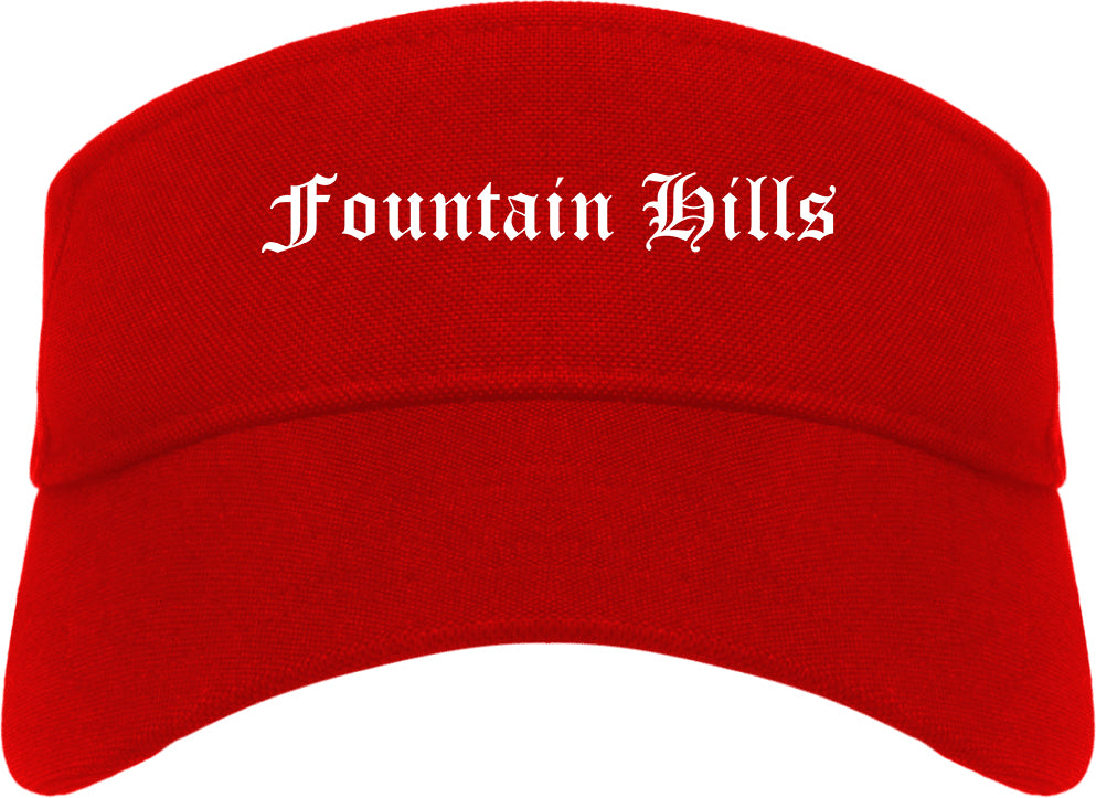 Fountain Hills Arizona AZ Old English Mens Visor Cap Hat Red