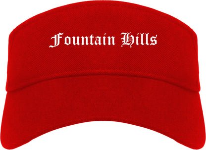 Fountain Hills Arizona AZ Old English Mens Visor Cap Hat Red