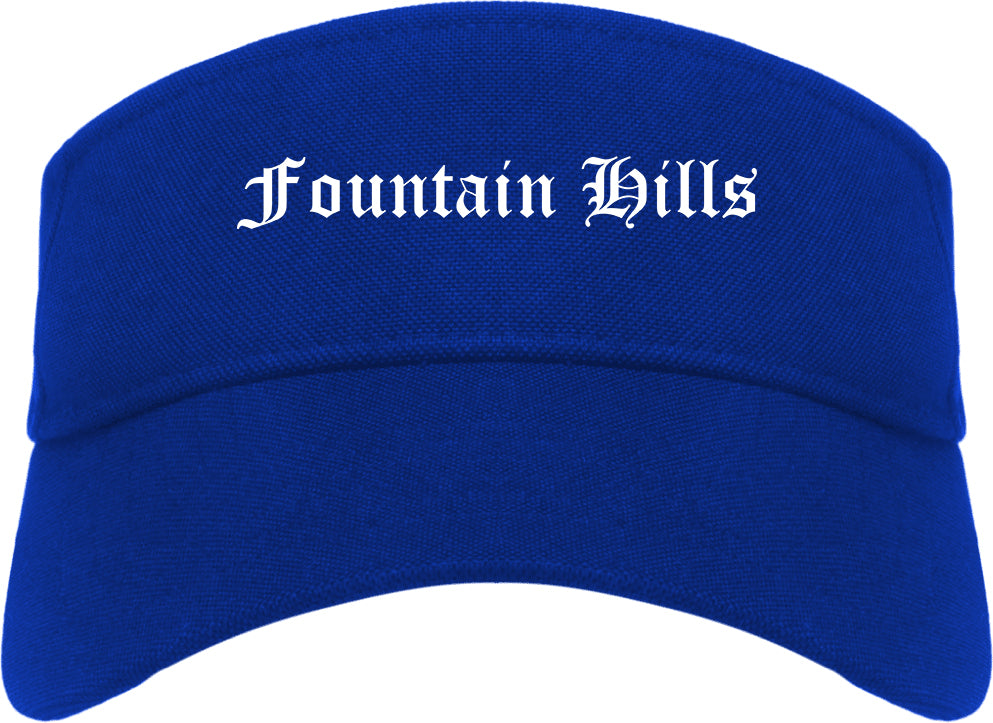 Fountain Hills Arizona AZ Old English Mens Visor Cap Hat Royal Blue