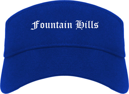 Fountain Hills Arizona AZ Old English Mens Visor Cap Hat Royal Blue
