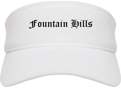 Fountain Hills Arizona AZ Old English Mens Visor Cap Hat White