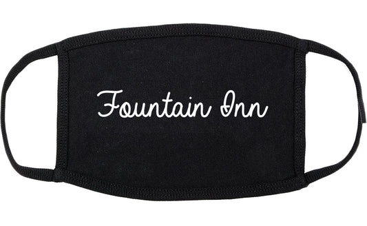 Fountain Inn South Carolina SC Script Cotton Face Mask Black