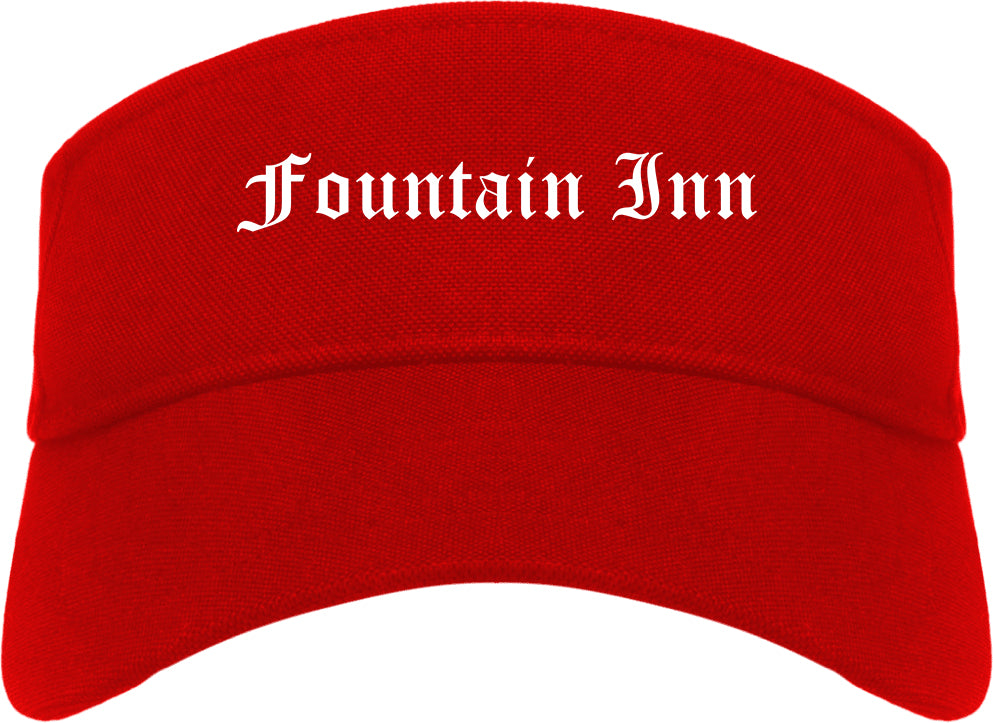 Fountain Inn South Carolina SC Old English Mens Visor Cap Hat Red