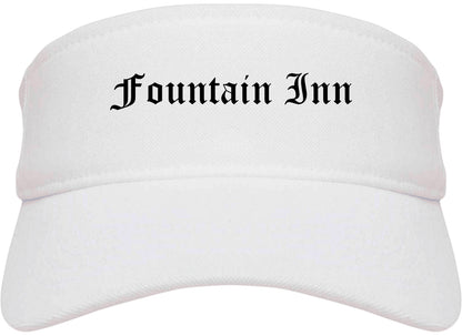 Fountain Inn South Carolina SC Old English Mens Visor Cap Hat White