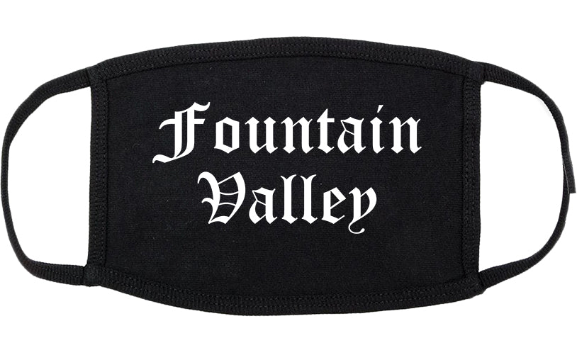 Fountain Valley California CA Old English Cotton Face Mask Black