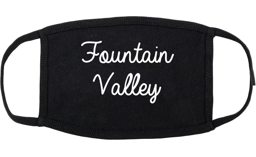 Fountain Valley California CA Script Cotton Face Mask Black