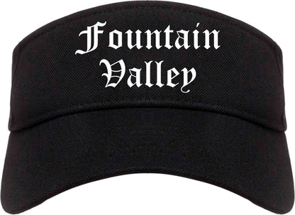 Fountain Valley California CA Old English Mens Visor Cap Hat Black