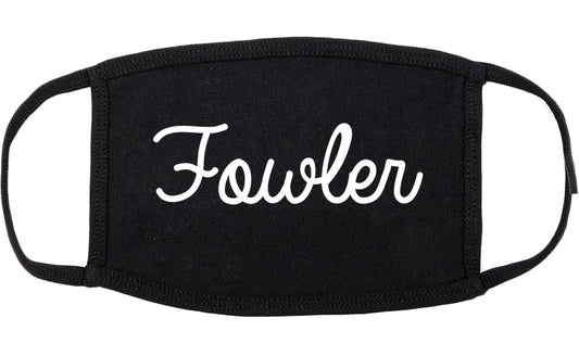 Fowler California CA Script Cotton Face Mask Black