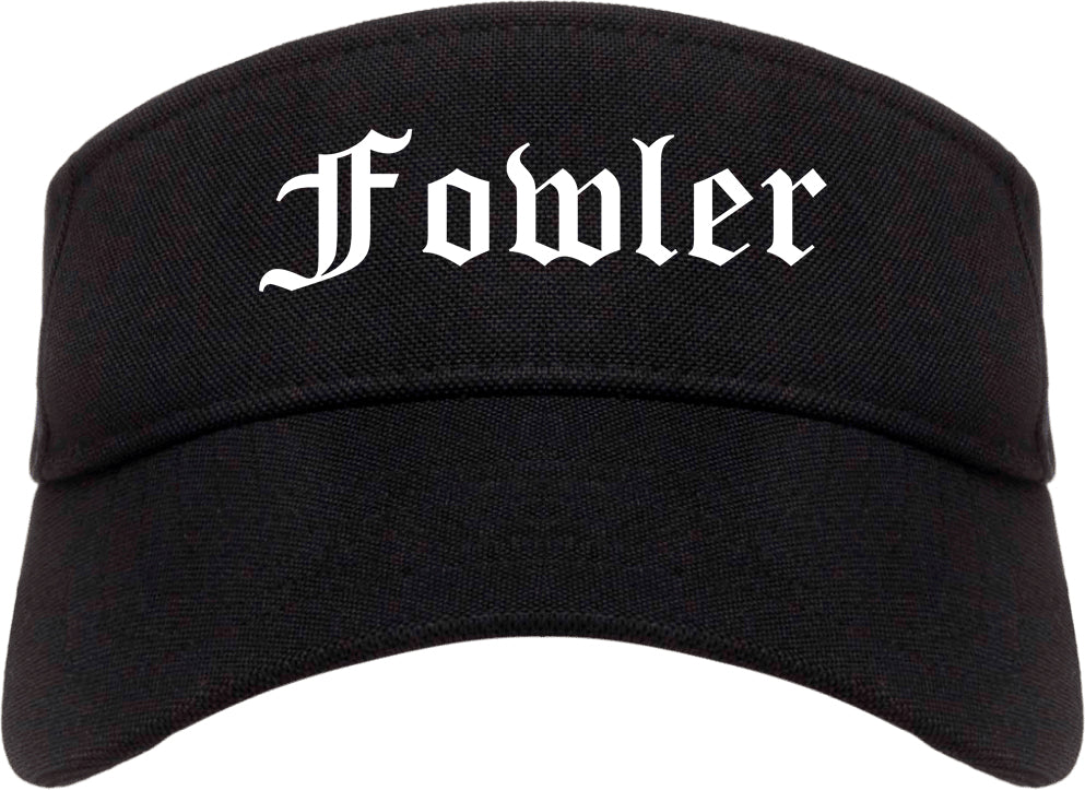 Fowler California CA Old English Mens Visor Cap Hat Black