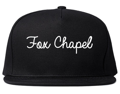 Fox Chapel Pennsylvania PA Script Mens Snapback Hat Black