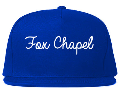 Fox Chapel Pennsylvania PA Script Mens Snapback Hat Royal Blue