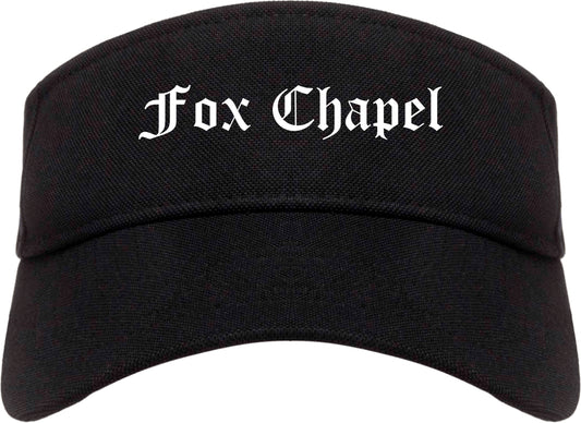 Fox Chapel Pennsylvania PA Old English Mens Visor Cap Hat Black