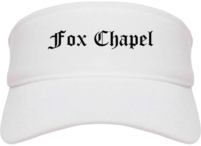 Fox Chapel Pennsylvania PA Old English Mens Visor Cap Hat White