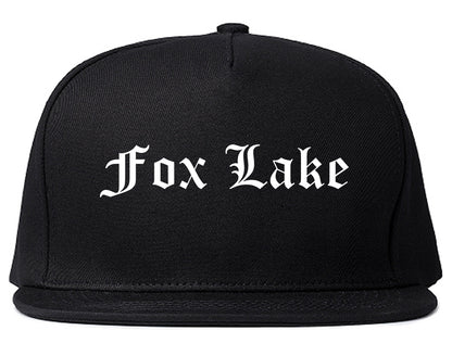 Fox Lake Illinois IL Old English Mens Snapback Hat Black