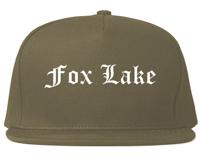 Fox Lake Illinois IL Old English Mens Snapback Hat Grey