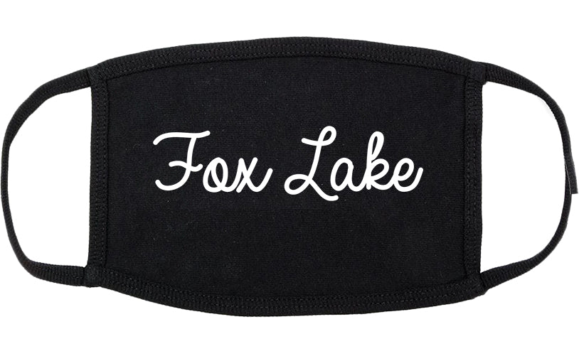 Fox Lake Illinois IL Script Cotton Face Mask Black