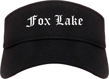 Fox Lake Illinois IL Old English Mens Visor Cap Hat Black