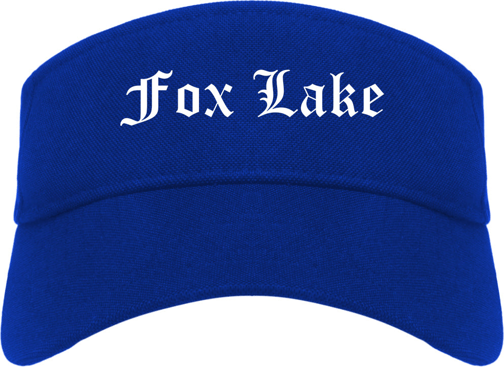 Fox Lake Illinois IL Old English Mens Visor Cap Hat Royal Blue
